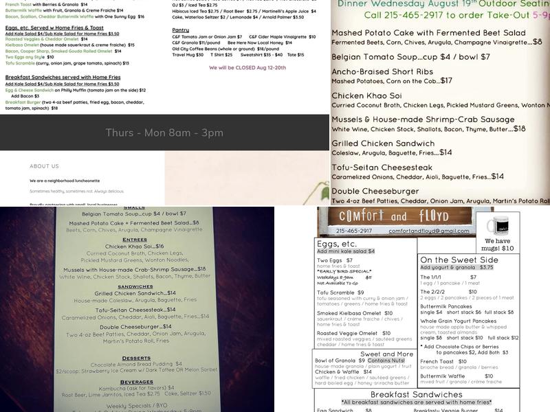 Comfort & Floyd Menu