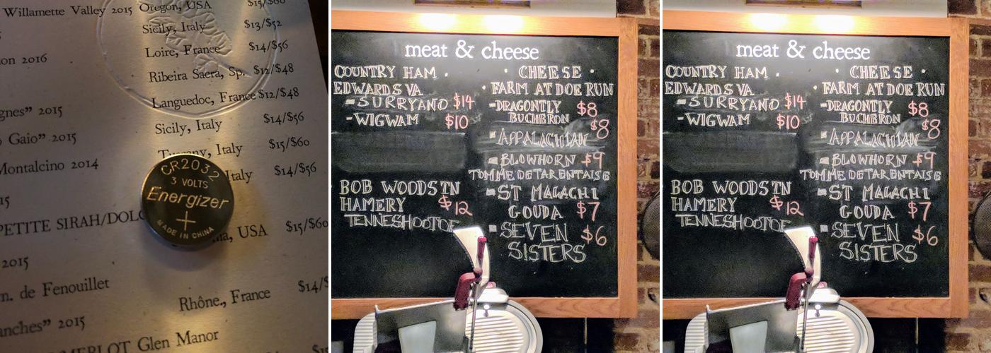 The Dabney Cellar Menu