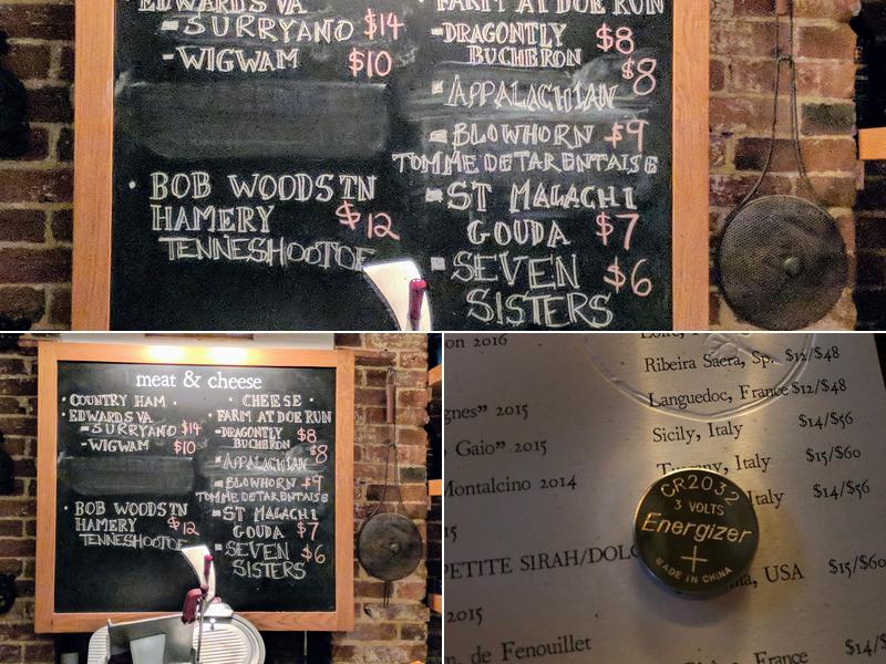 The Dabney Cellar Menu