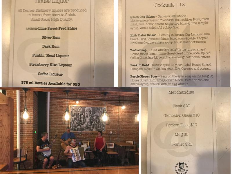 Denver Distillery Menu