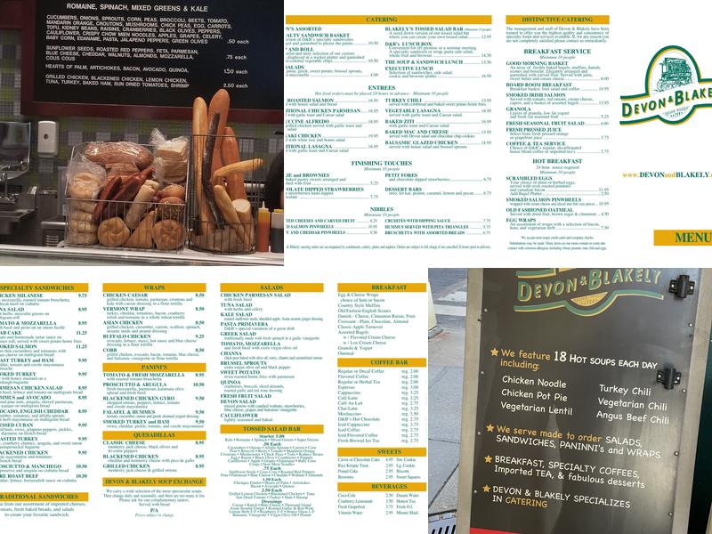 Devon & Blakely Menu