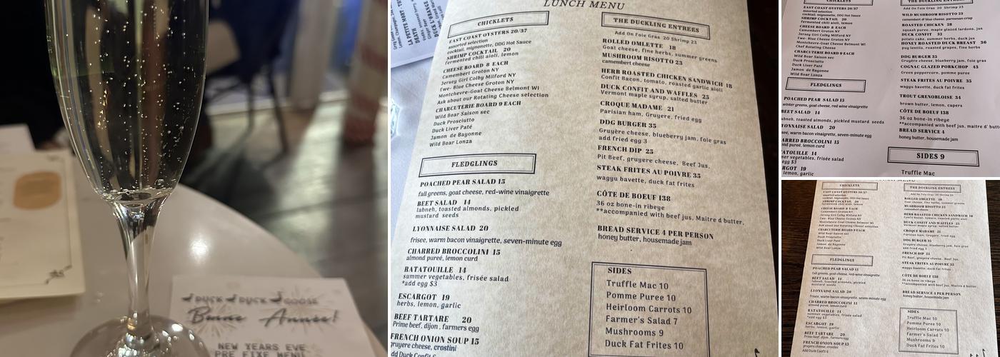 Duck Duck Goose Menu