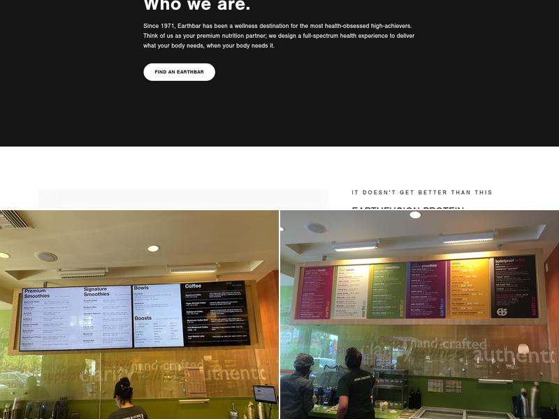 Earthbar Menu
