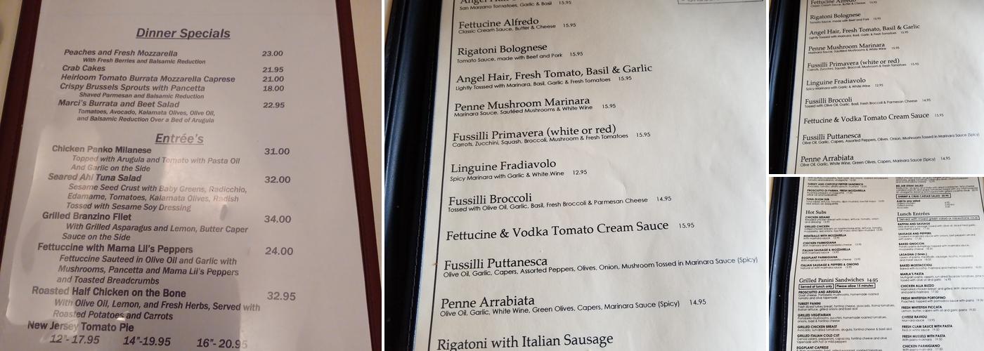 Fabrocini's Beverly Glen Menu