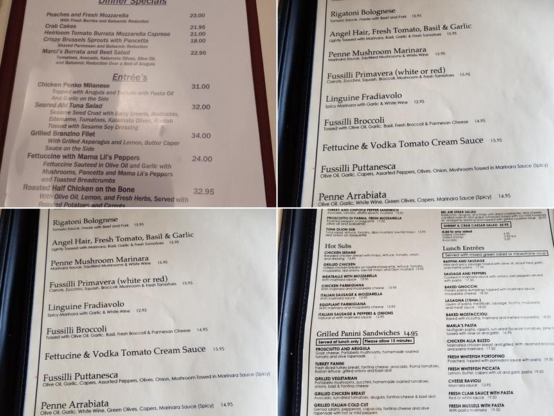 Fabrocini's Beverly Glen Menu