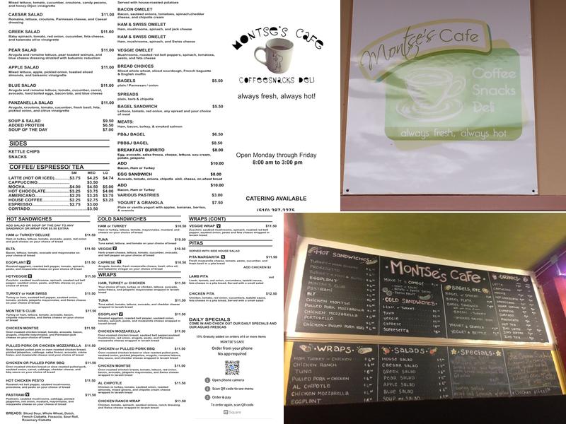 Montse's Cafe Menu