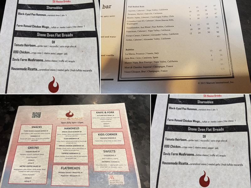 Fire and Sage Menu