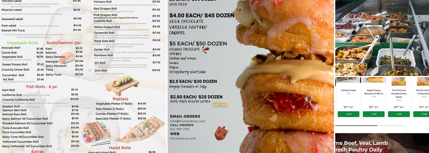 Fischer Bros. & Leslie Glatt Kosher Caterer Menu