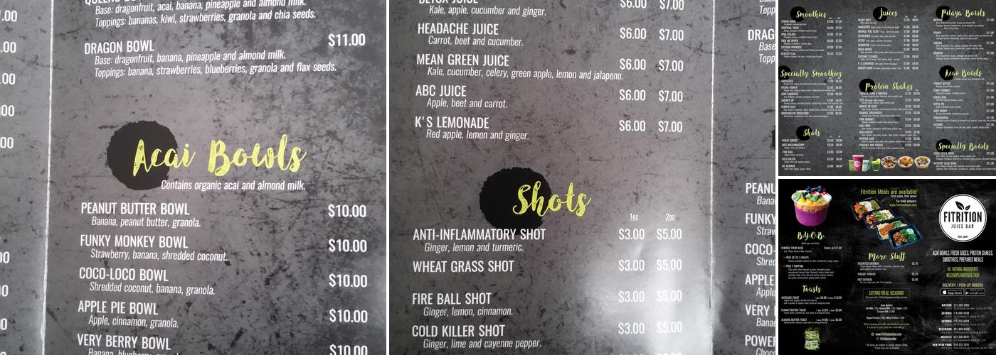 Fitrition Menu