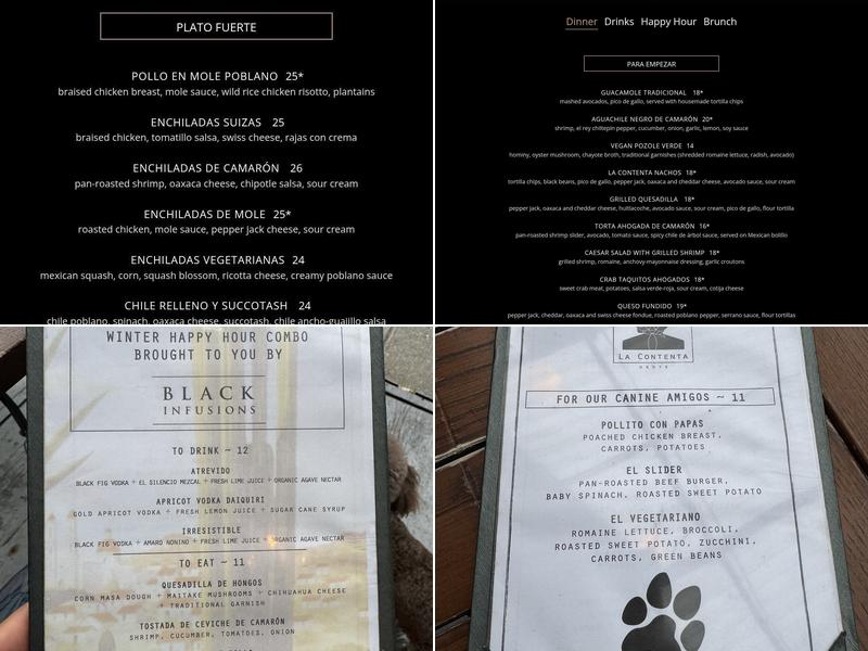 La Contenta Oeste Menu