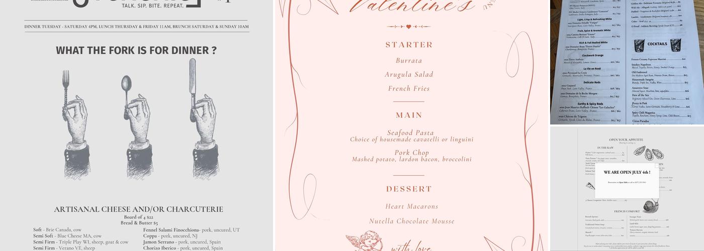 Frenchie Wine Bistro Menu