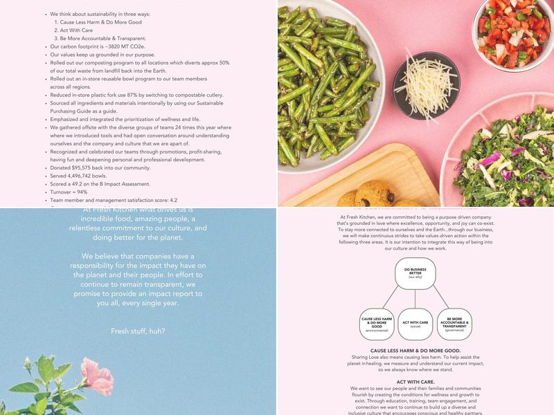 Fresh Kitchen Menu