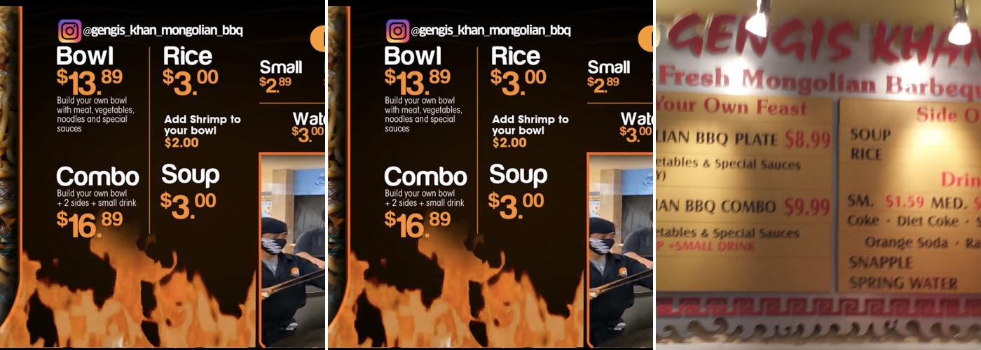 Gengis Khan Menu