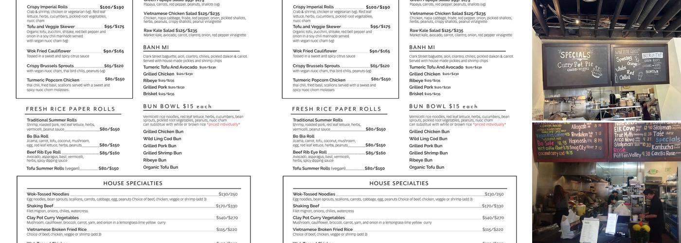 Gingergrass Silverlake Menu