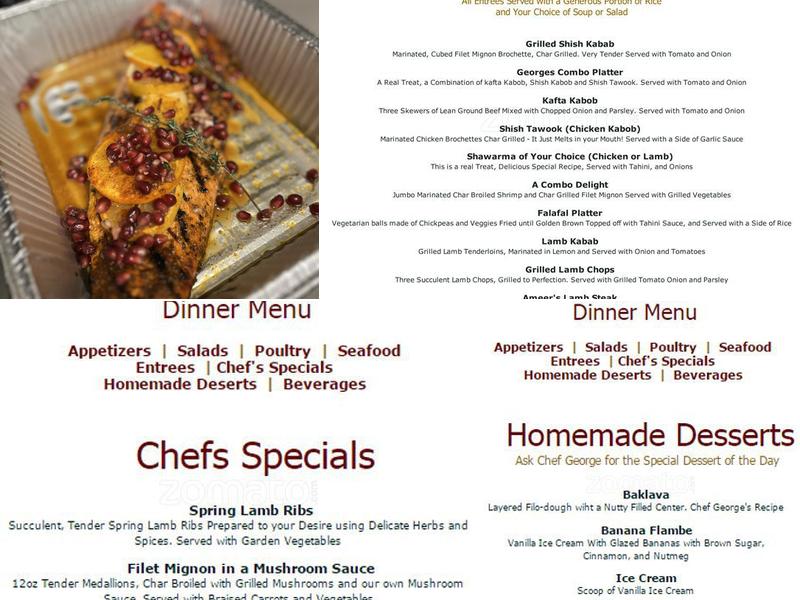 Gorgeous George's Menu