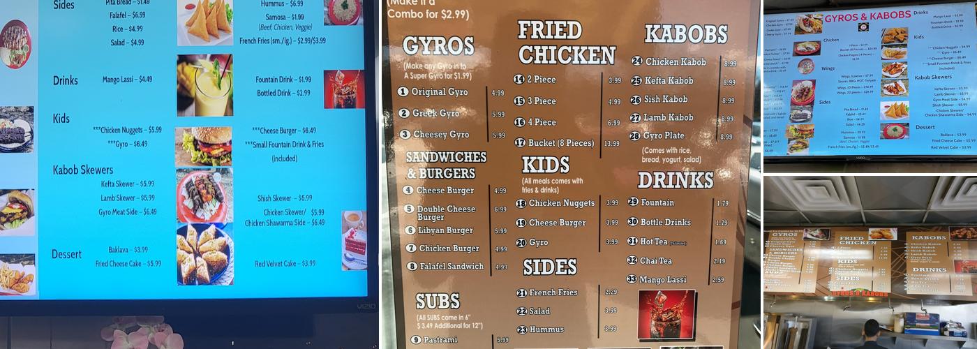 Gyros And Kabobs Menu