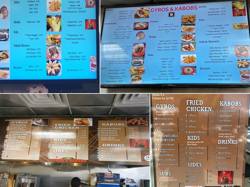 Gyros And Kabobs Menu