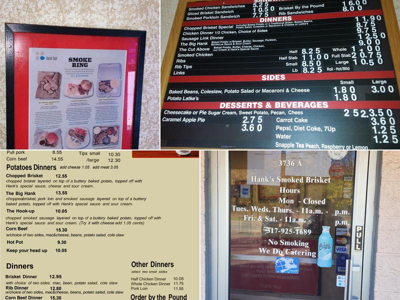 Hank's Smoked Briskets Menu