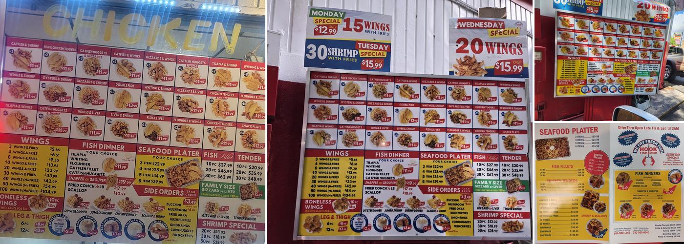 Hook Fish & Chicken Menu