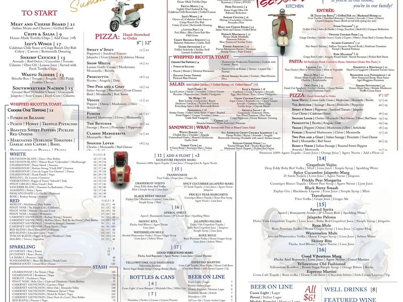 Isabella's Kitchen Menu