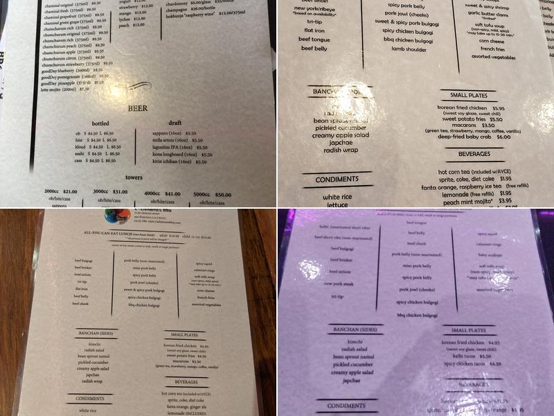 K-Elements BBQ Menu