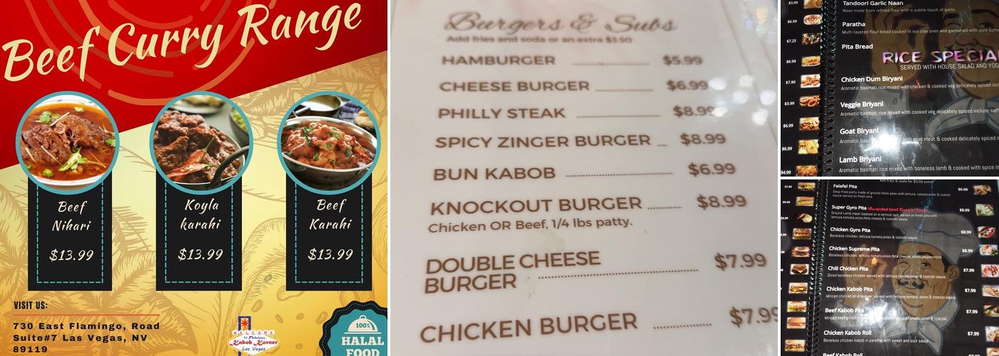 Kabob Korner Menu