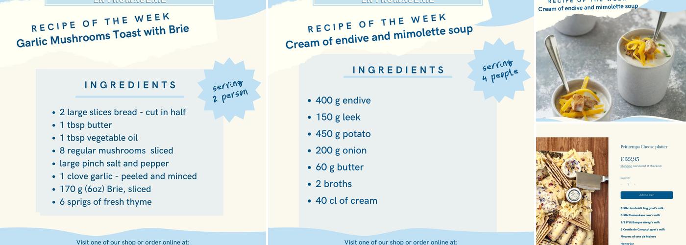 La Fromagerie Cheese Shop Menu