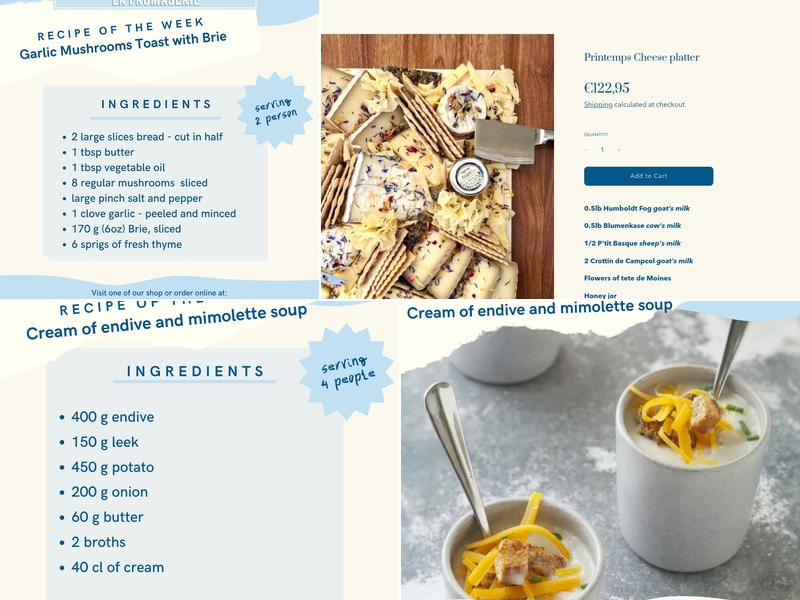 La Fromagerie Cheese Shop Menu