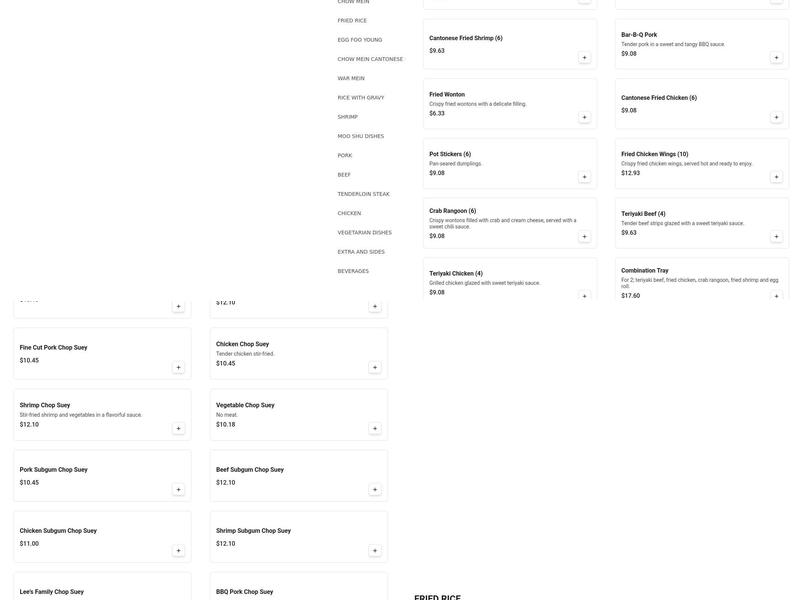 Lee's Chop Suey Menu