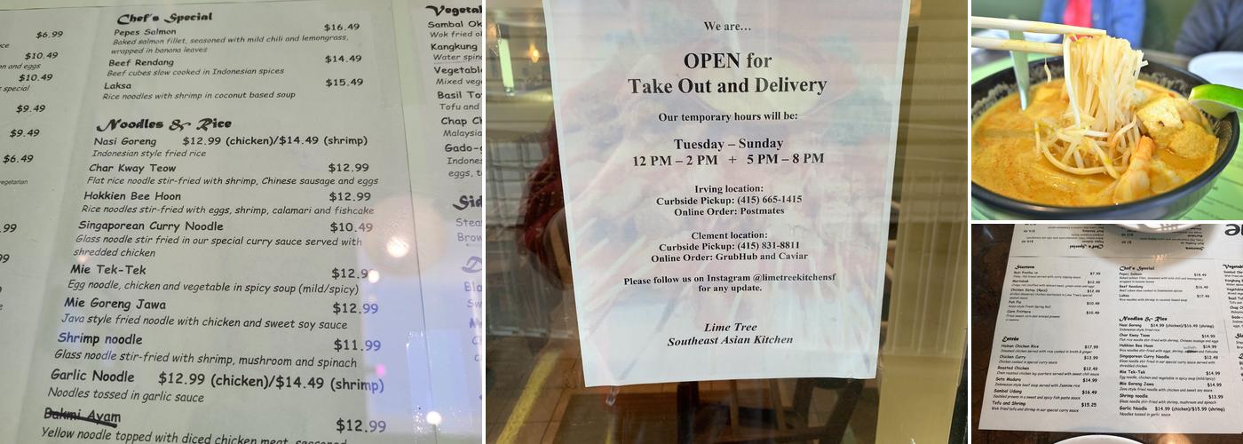 Lime Tree Menu