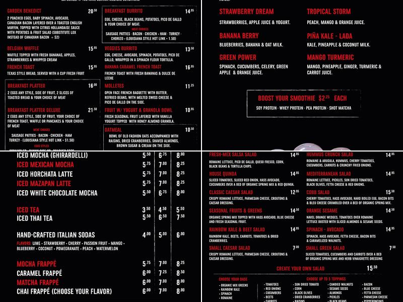 L's Caffe Menu