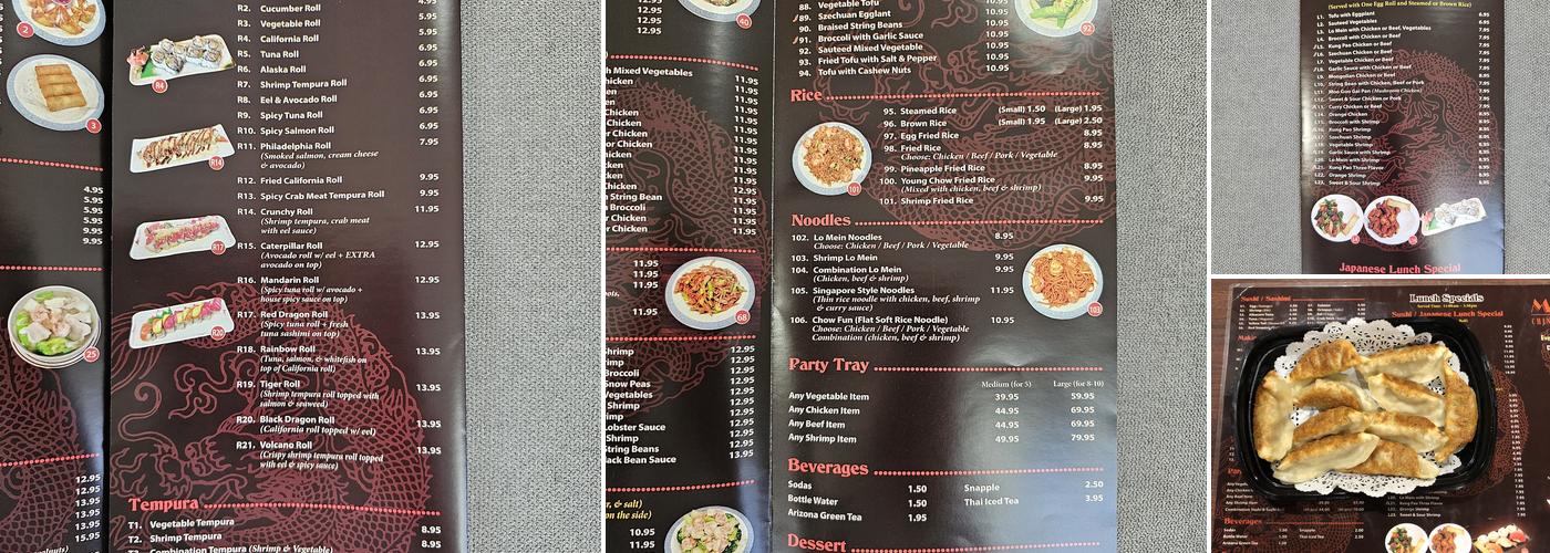 Mandarin Chinese & Japanese Cuisine Menu