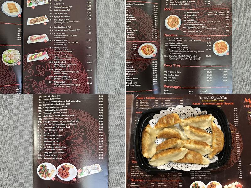 Mandarin Chinese & Japanese Cuisine Menu
