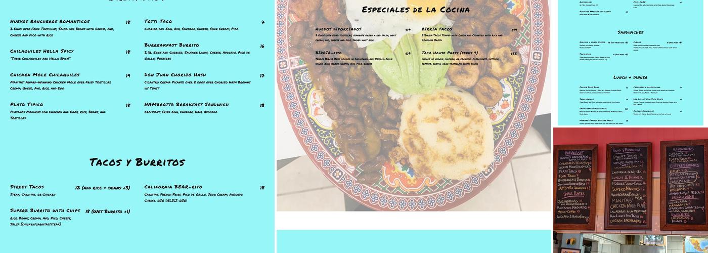 Manitas Cafe Menu