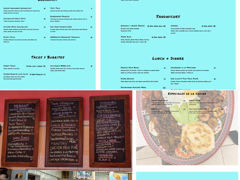 Manitas Cafe Menu
