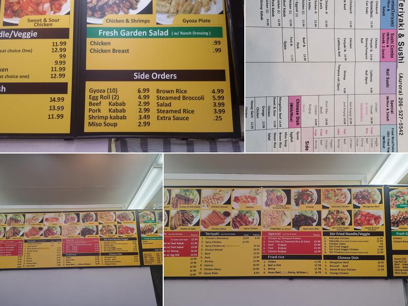 Manna Deli Teriyaki Menu