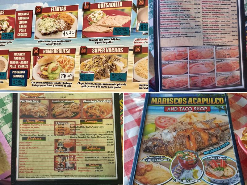 Mariscos Acapulco Menu
