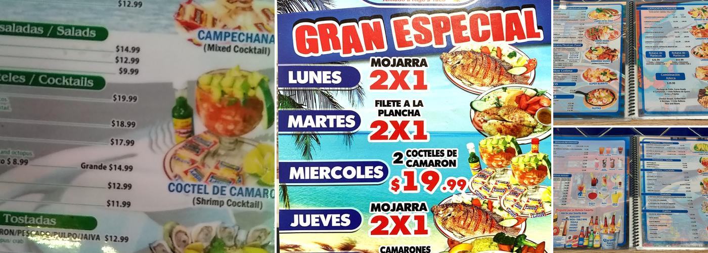 Mariscos Colima Menu