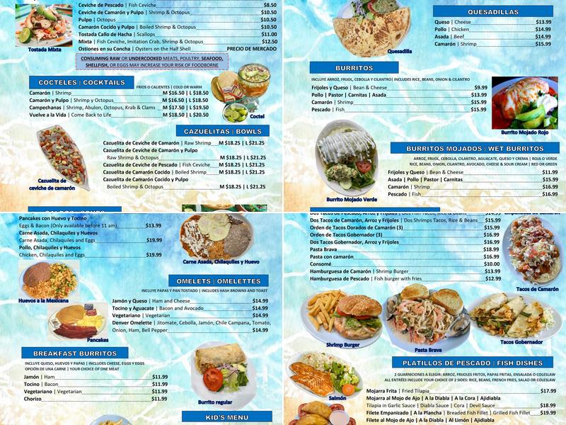 Mariscos Las Islitas - Anaheim St. Menu