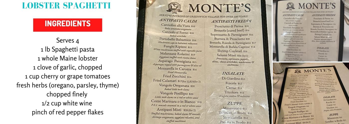 Monte's Trattoria Menu