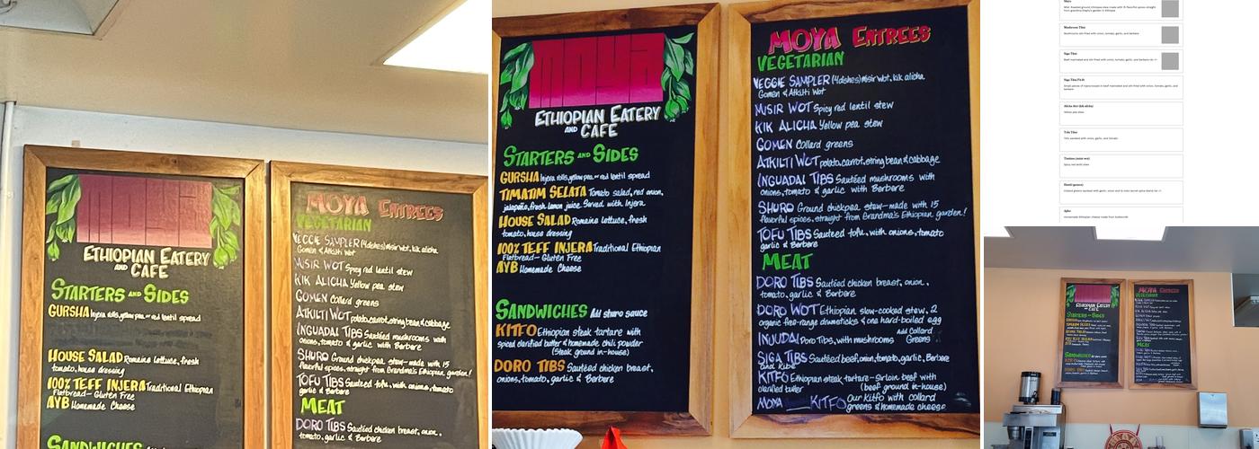 Moya Menu