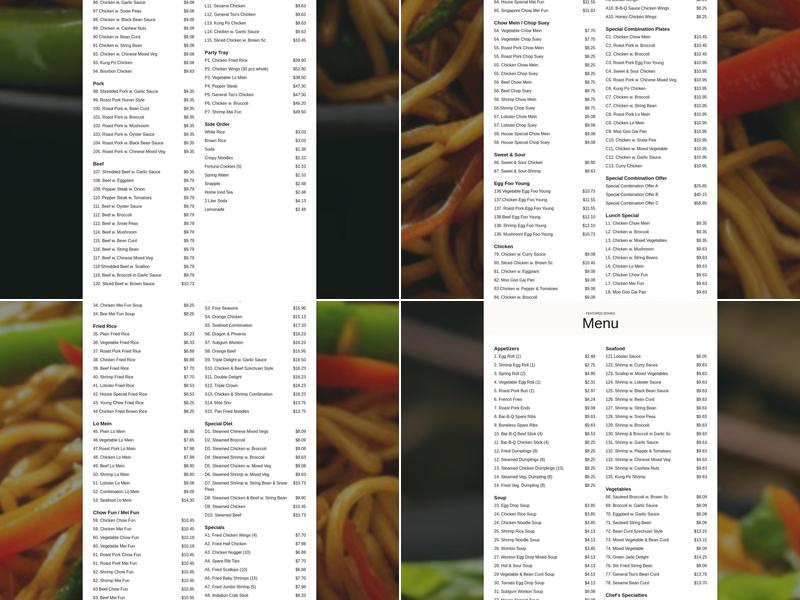 Mr. Simi #8 Kitchen Menu