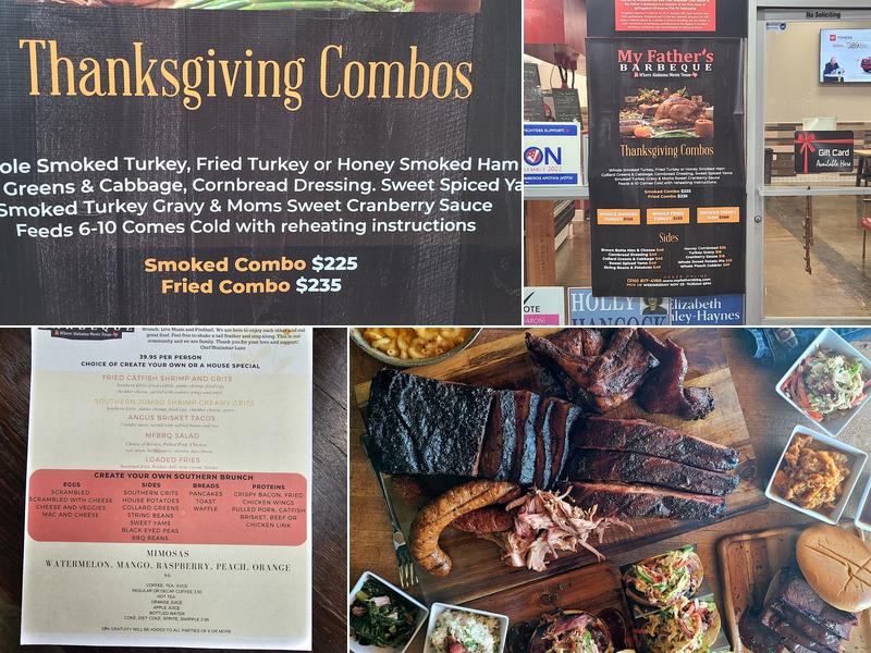 My Father's Barbeque Menu