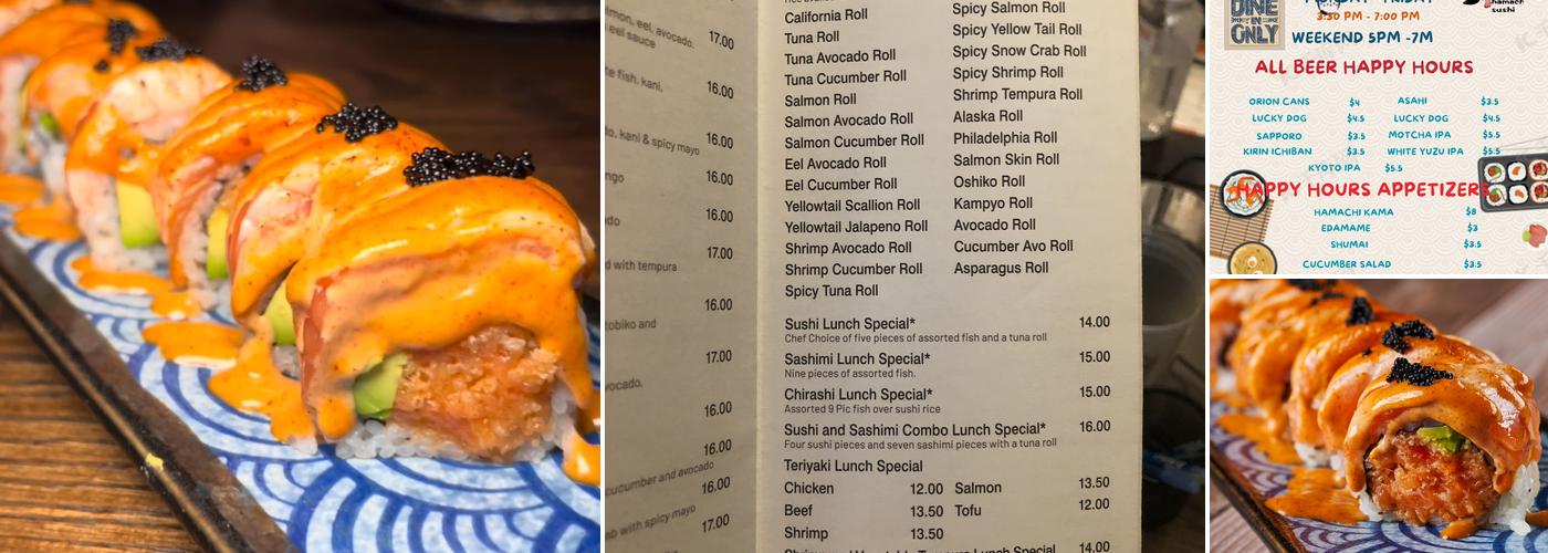 Hamachi Sushi 34 | Japanese Sushi Restaurant Menu