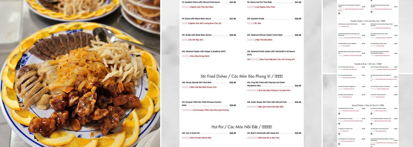 Ocean City Restaurant Menu