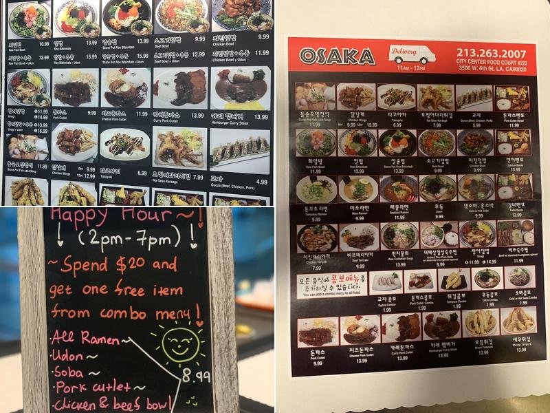 Osaka Menu