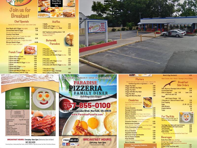 Paradise Pizzeria Menu