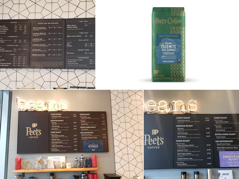 Peet's Coffee Menu
