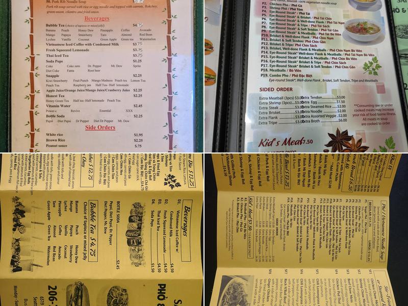 SAIGON PHO & BANH MI Menu