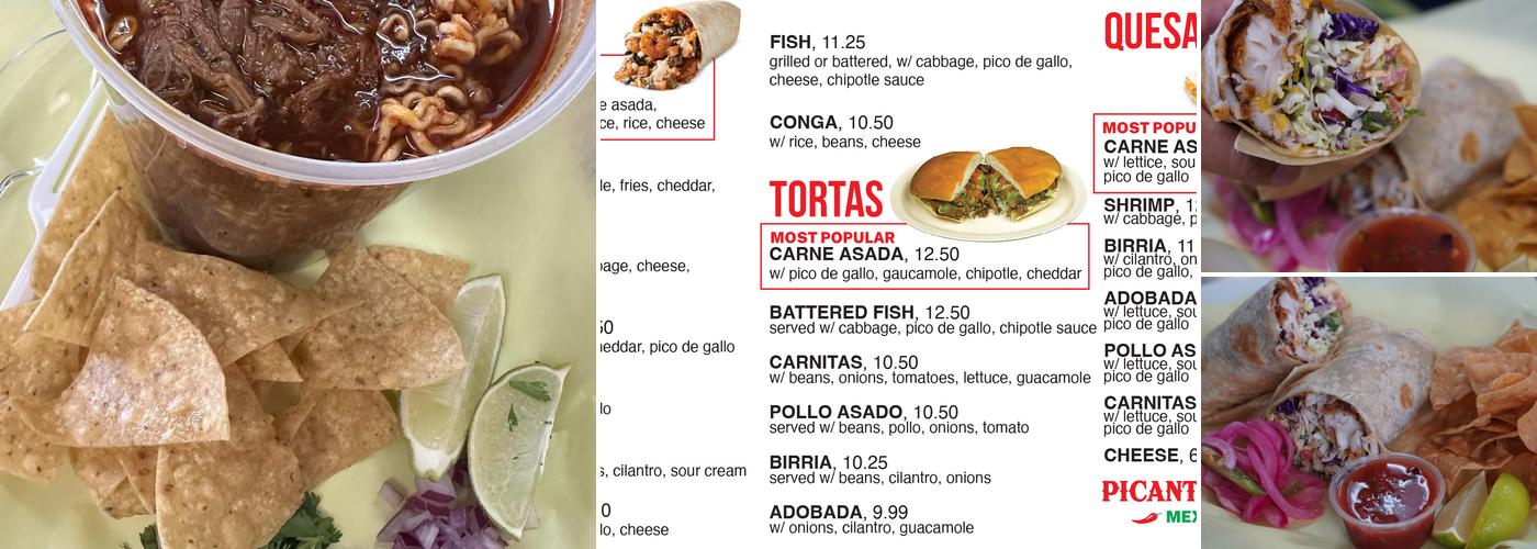 Picante Taquería Menu